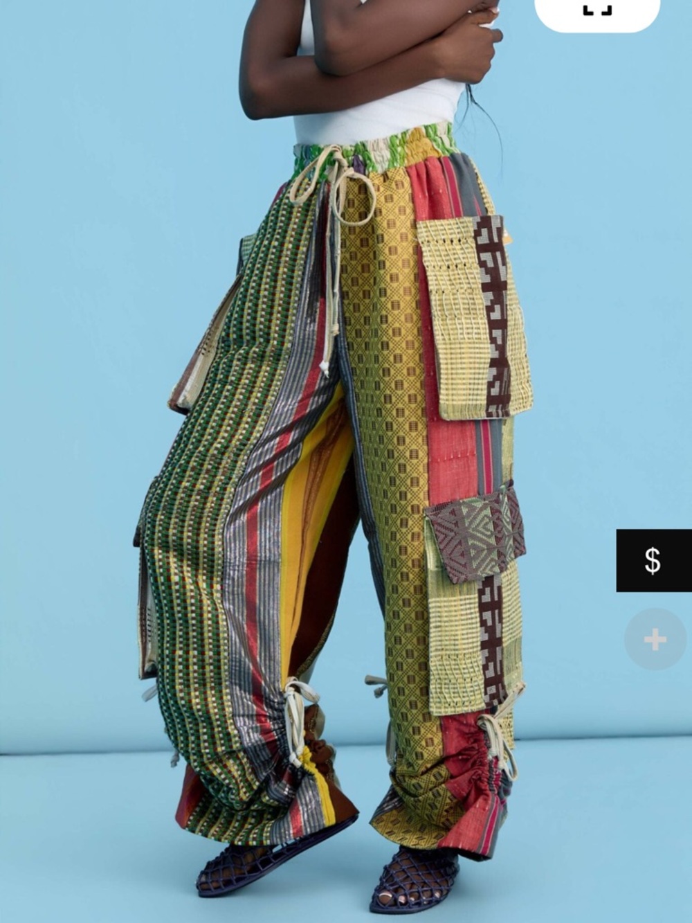 MOYE NIIWO Colorblock CARGO WIDELEG PANTS 💕 (N201)